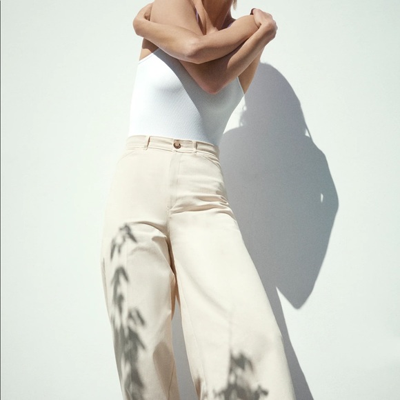 NWOT Zara Wide Leg Pants - Picture 2 of 8